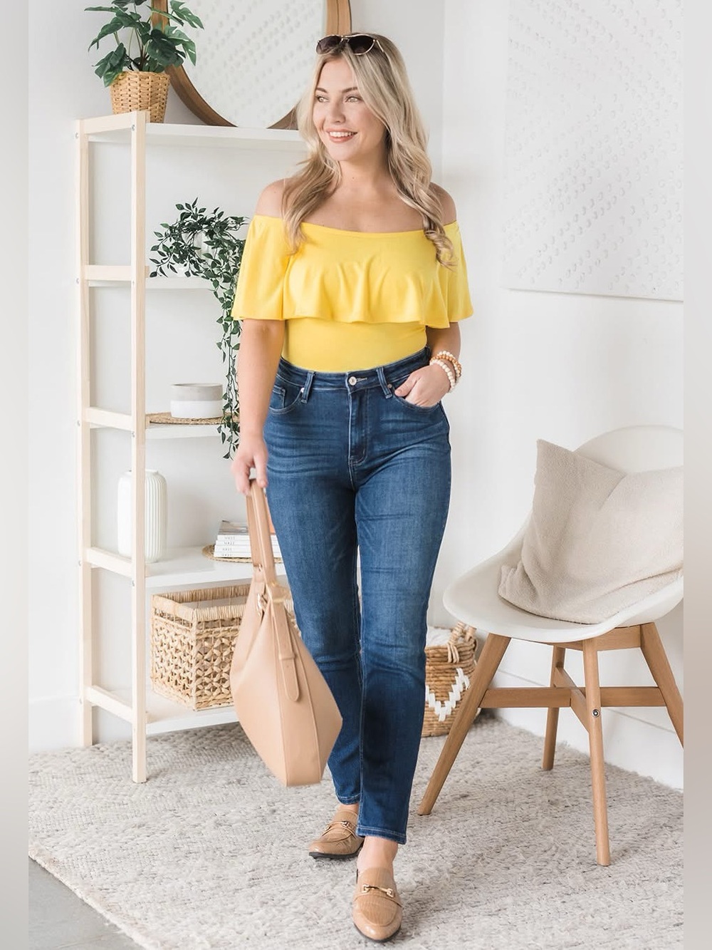 All Love Ruffle Body Suit (NWOT)🍒 Yellow, Size Small **with stretch